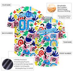 Custom Graffiti Pattern Baseball Jersey Full Button Down Fans Special Edition Authentic Shirt