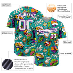 Custom Graffiti Pattern Baseball Jersey Full Button Down Fans Special Edition Authentic Shirt