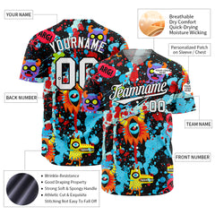 Custom Graffiti Pattern Baseball Jersey Full Button Down Fans Special Edition Authentic Shirt