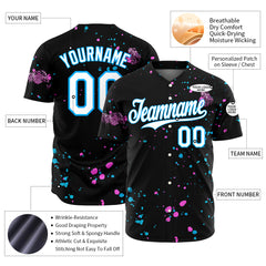 Custom Graffiti Pattern Baseball Jersey Full Button Down Fans Special Edition Authentic Casual Pop Shirt