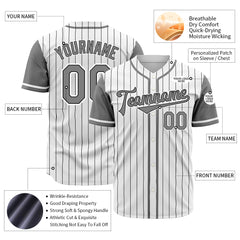 Custom Gray Pinstripe Two Tone Authentic Vintage Baseball Jersey