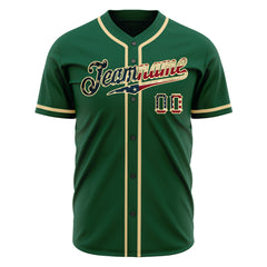 Custom Green National USA Flag Fans Special Edition Authentic Vintage Baseball Jersey