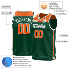 Custom Green Basketball Jersey Athletic Sports Shirts Design Your Own