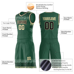 Custom Green Basketball Uniform Print Athletic V Neck Mesh Jersey Design Your Own