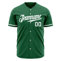 Custom Green Baseball Jersey Stitched Authentic Button Down Vintage Shirt