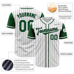 Custom Green Pinstripe Two Tone Authentic Vintage Baseball Jersey