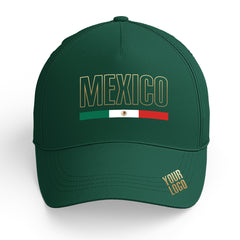 Custom Green Baseball Cap Mexican Flag Adjustable Hat for Men and Women