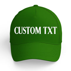 Custom Green Print Logo Text Adjustable Snapback Cotton Twill Hat