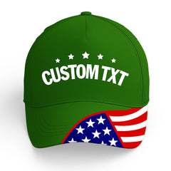 Custom Green Print Caps Personalized Logo Text Hat Ideal for Business Events Gifts