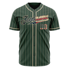 Custom Green National Flag Pinstripe Fans Special Edition Authentic Vintage Baseball Jersey