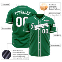 Custom Kelly Green Full Button Up Mesh Fans Special Edition Authentic Baseball Jersey