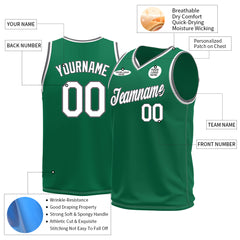 Custom Kelly Green Basketball Jersey Mesh Sports Performance Team Uniform