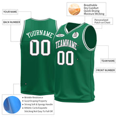 Custom Kelly Green Basketball Jersey Mesh Sports Athletic Performance Shirts