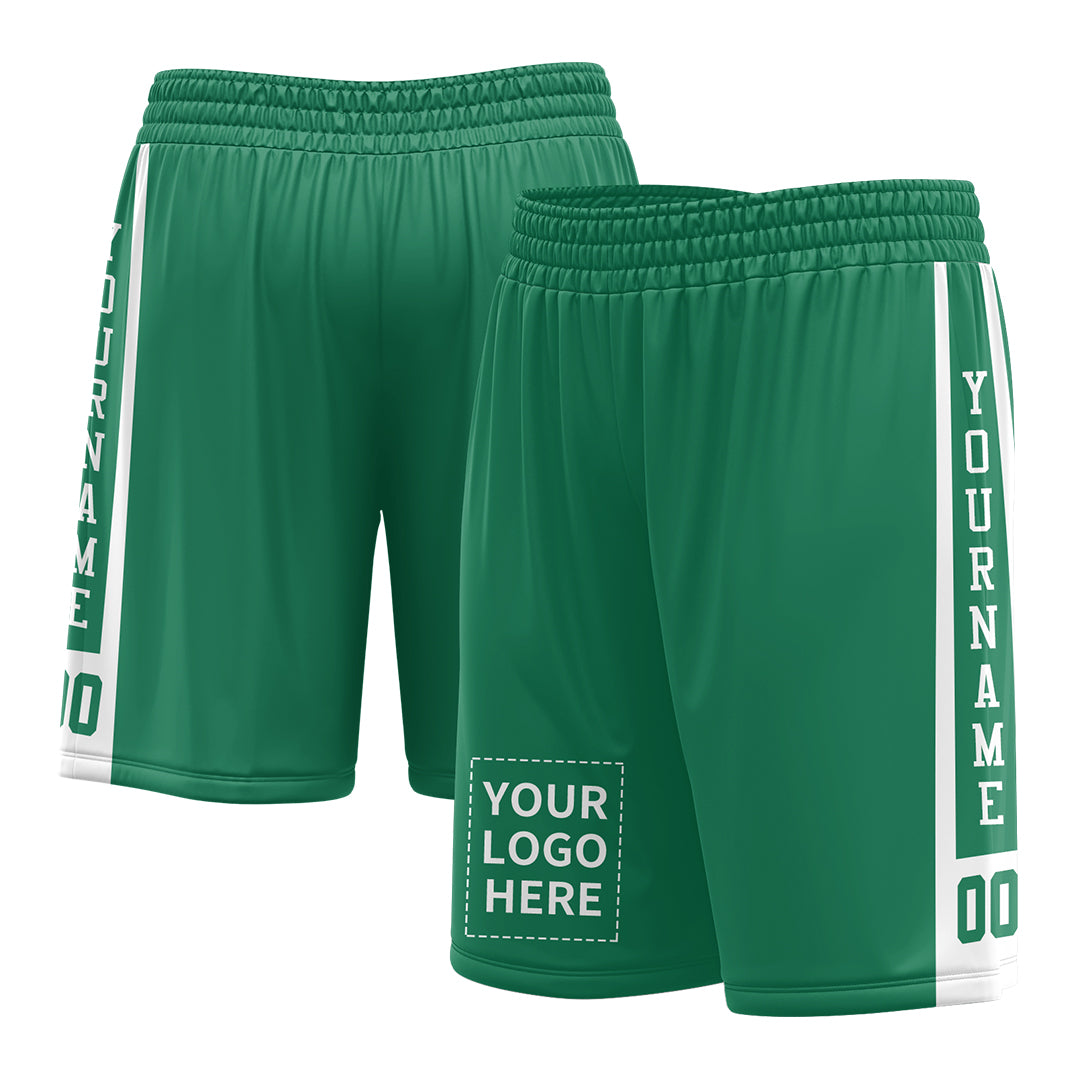 Custom Kelly Green Mesh Sports Basketball Shorts with Side Pockets