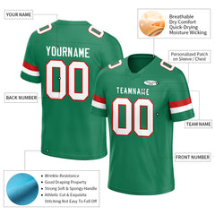 Custom Kelly Green Football Jersey Athletic Shirt For Adult Youth