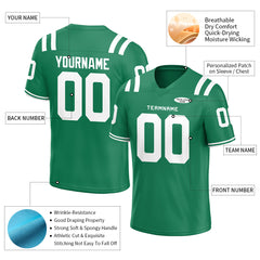 Custom Kelly Green Football Jersey Athletic Shirt For Adult Youth Unisex