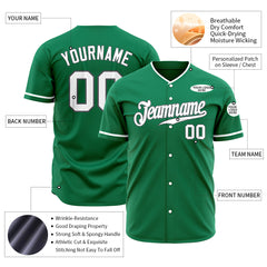 Custom Kelly Green Full Button Down Fans Special Edition Authentic Baseball Jersey