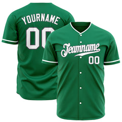 Custom Kelly Green Full Button Down Fans Special Edition Authentic Baseball Jersey