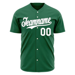 Custom Green Baseball Jersey Authentic Hip Hop Button Down Vintage Shirt