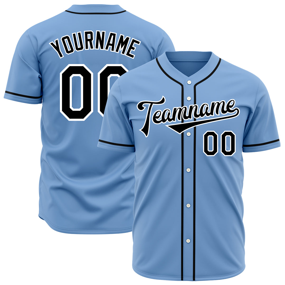 Custom Light Blue Full Button Down Mesh Fans Special Edition Authentic Baseball Jersey