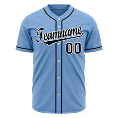 Custom Light Blue Full Button Up Mesh Fans Special Edition Authentic Baseball Jersey