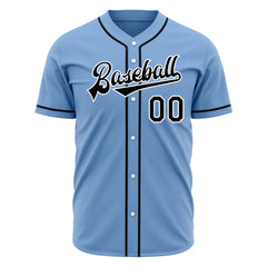 Custom Light Blue Full Button Down Mesh Fans Special Edition Authentic Baseball Jersey