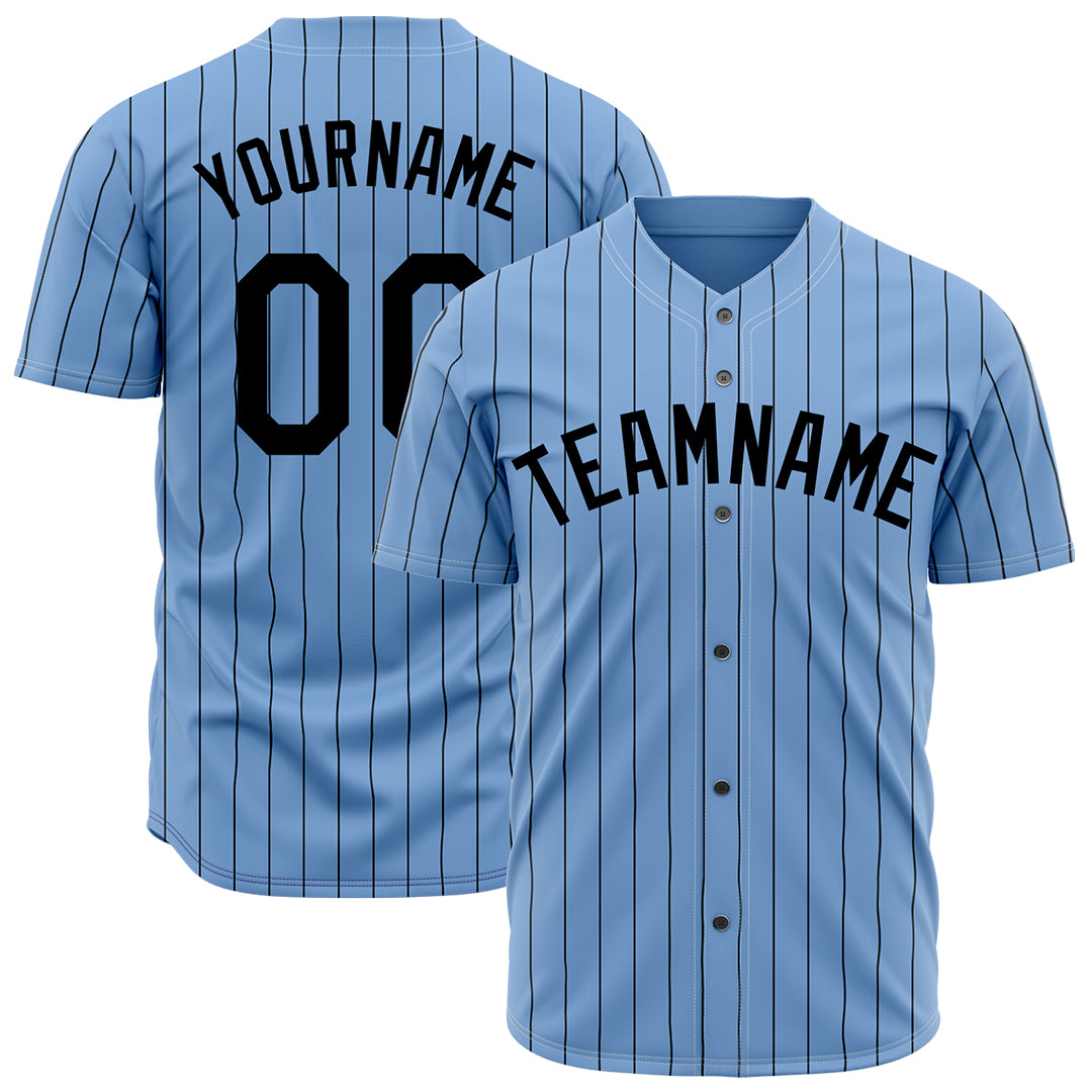 Custom Light Blue Pinstripe Mesh Fans Special Edition Authentic Baseball Jersey