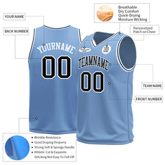 Custom Light Blue Basketball Jersey Mesh Sports Athletic Performance Shirts