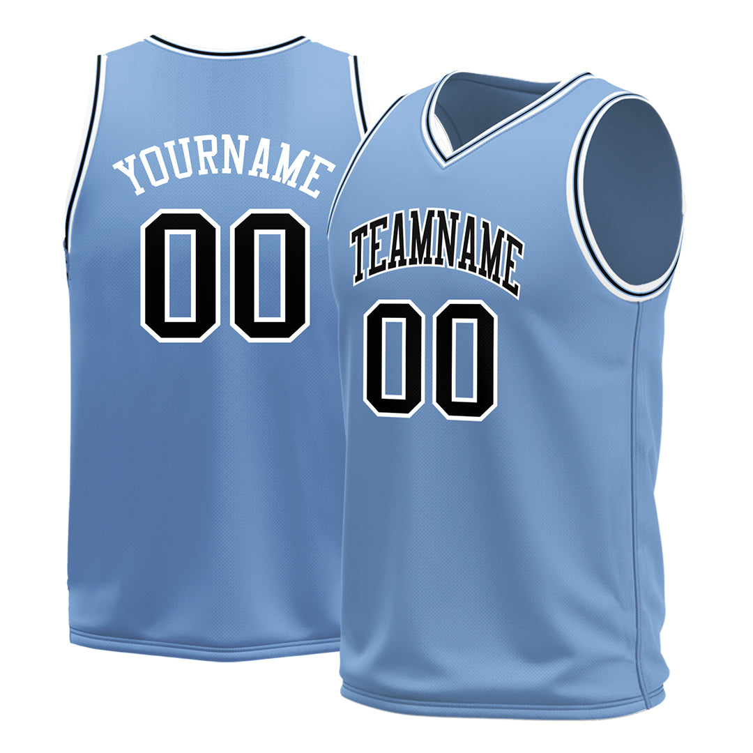 Custom Light Blue Basketball Jersey Mesh Sports Athletic Performance Shirts