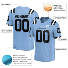 Custom Light Blue Football Jersey Athletic Shirt For Adult Youth Unisex