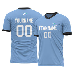 Custom Light Blue Soccer Uniform For Adult Youth Fans Jersey