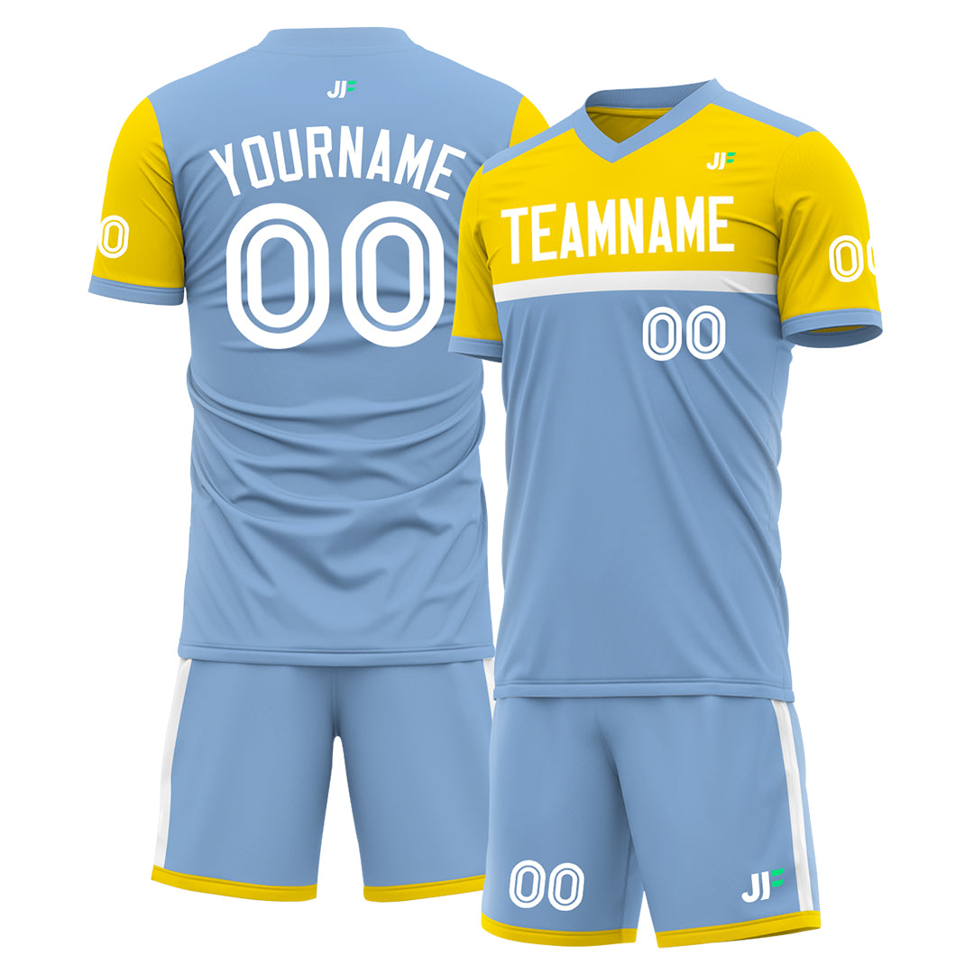 Custom Light Blue Soccer Uniform Training Outfit Sportswear