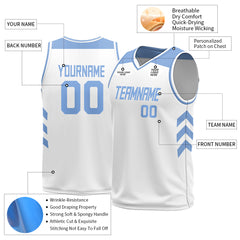 Custom White Mesh Basketball Athletic Performance Jersey