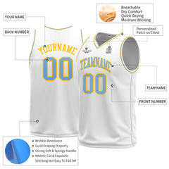 Custom White Basketball Jersey Mesh Sports Athletic Performance Shirts