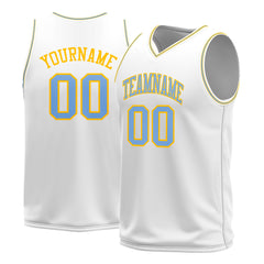 Custom White Basketball Jersey Mesh Sports Athletic Performance Shirts