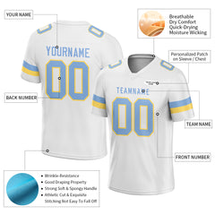 Custom White Football Jersey Athletic Shirt For Adult Youth