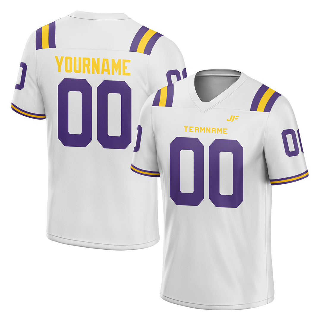 Custom White Football Jersey Athletic Shirt For Adult Youth Unisex