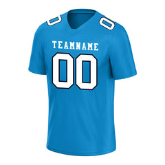 Custom Light Blue Football Jersey Player Fans Team Uniforms For Adult Youth Unisex