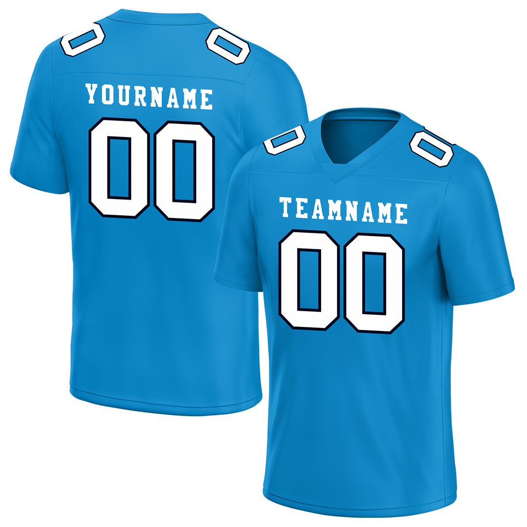 Custom Light Blue Football Jersey Team Uniforms For Adult Youth Unisex