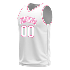 Custom Medium White Basketball Jersey Mesh Sports Athletic Performance Shirts