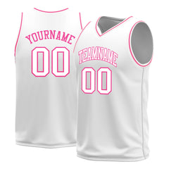 Custom Medium White Basketball Jersey Mesh Sports Athletic Performance Shirts