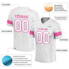 Custom Medium White Football Jersey Athletic Shirt For Adult Youth