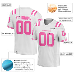 Custom Medium White Football Jersey Athletic Shirt For Adult Youth Unisex