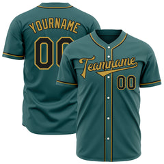 Custom Midnight Green Full Button Down Mesh Fans Special Edition Authentic Baseball Jersey