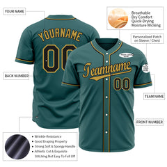 Custom Midnight Green Full Button Up Mesh Fans Special Edition Authentic Baseball Jersey