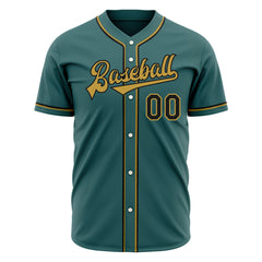 Custom Midnight Green Full Button Down Mesh Fans Special Edition Authentic Baseball Jersey