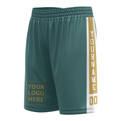 Custom Midnight Green Mesh Sports Basketball Shorts with Side Pockets