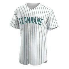 Custom Midnight Green Pinstripe Full Button Down Mesh Fans Special Edition Authentic Baseball Jersey