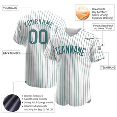 Custom Midnight Green Pinstripe Full Button Down Mesh Fans Special Edition Authentic Baseball Jersey