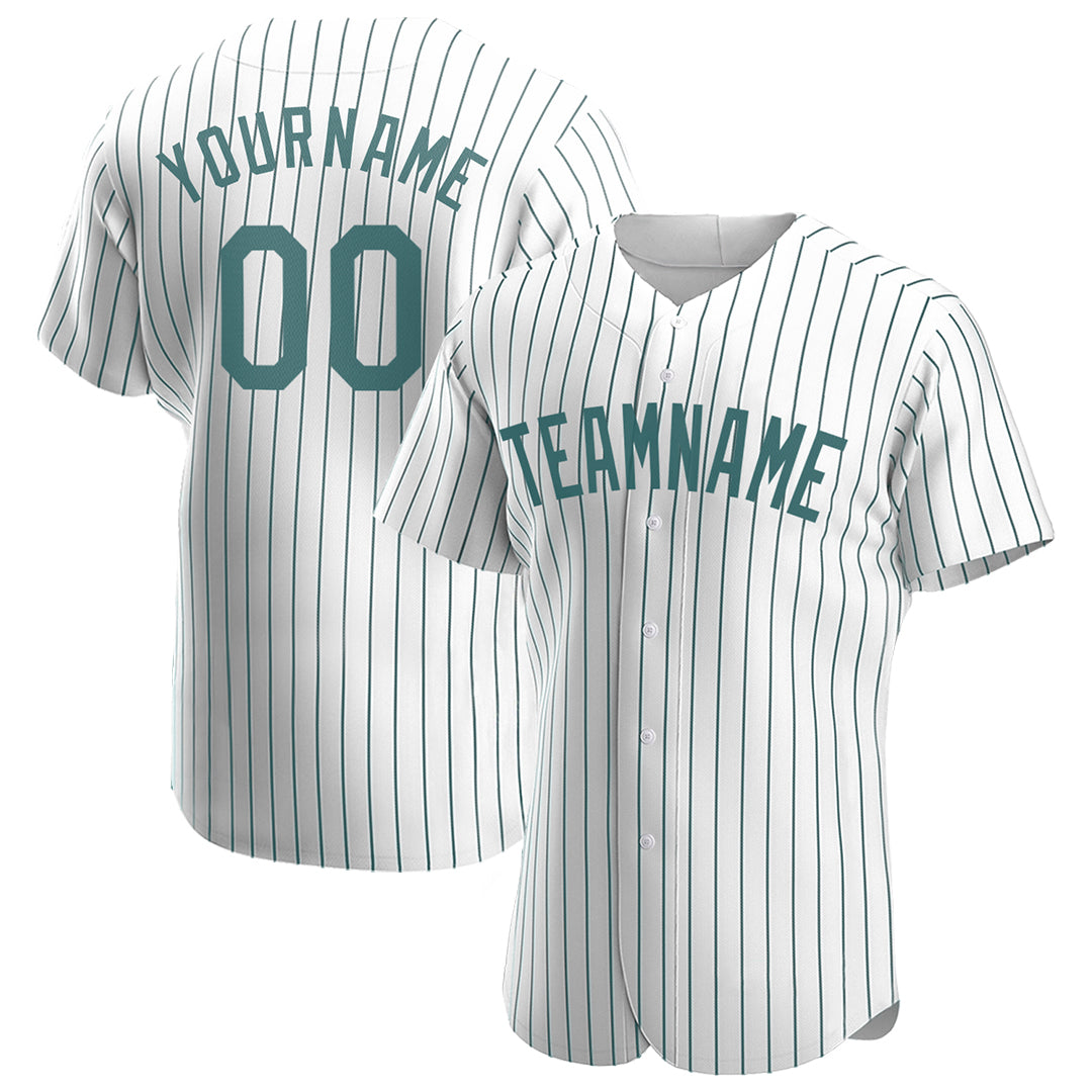 Custom Midnight Green Pinstripe Full Button Down Mesh Fans Special Edition Authentic Baseball Jersey